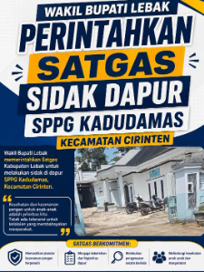 Wabup Lebak Perintahkan Sidak Dapur SPPG Kadudamas