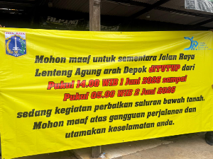 Jalan Lenteng Agung Ambles, Arah Depok Ditutup hingga Selasa Pagi, Simak Jalur Pengalihannya